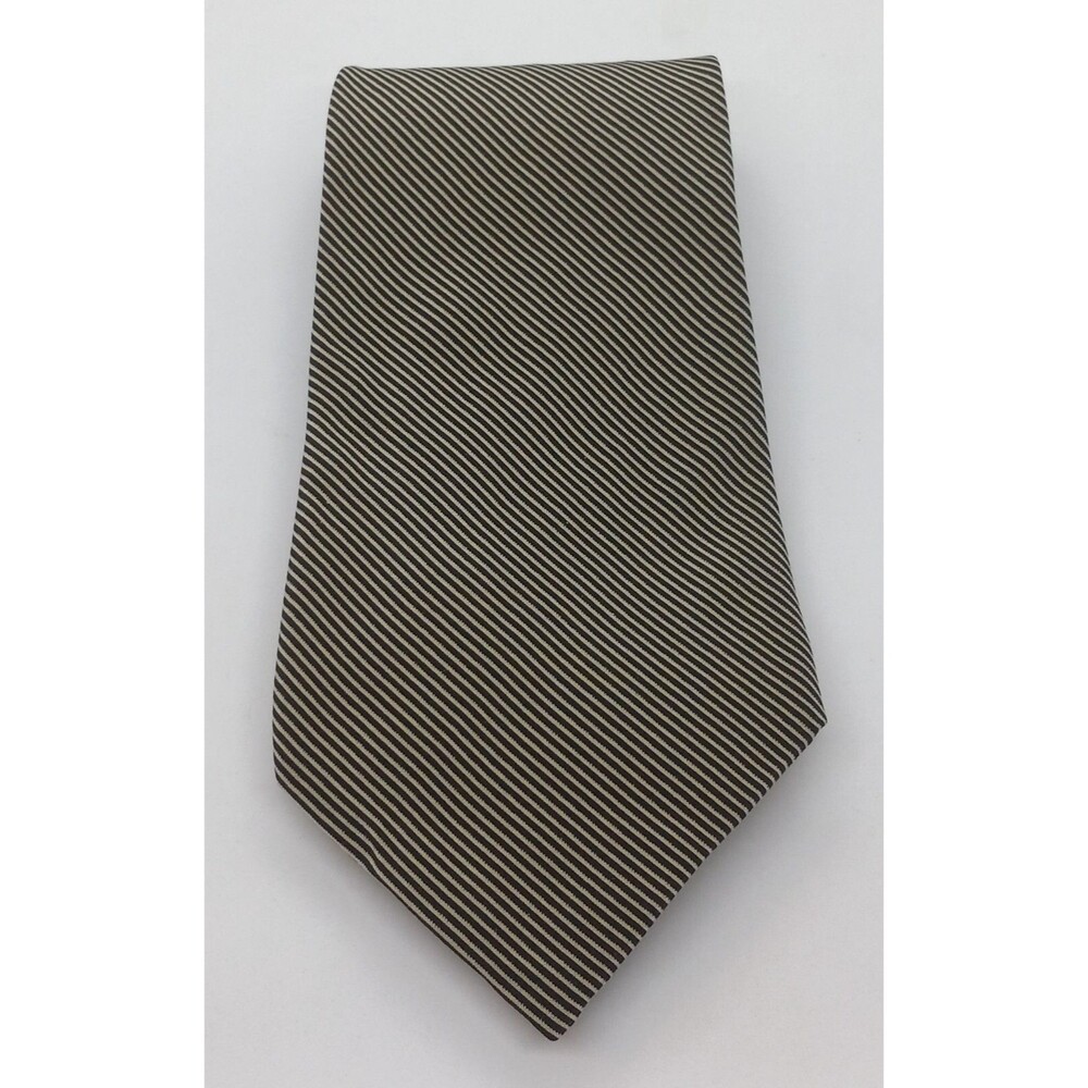 Polo Ralph Lauren Men's Tie. Yellow & Black Striped Silk Necktie.  56" x 4"